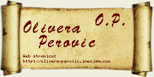 Olivera Perović vizit kartica